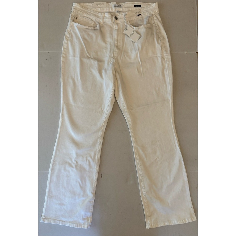 Judy Blue Jeans Women's 20W Boot Cut High Waist White Denim